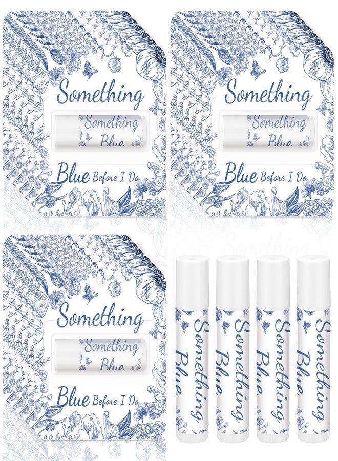 Siifert 48 Pcs Something Blue Before I Do Gifts for Guests Something Blue Lip Balm Floral Wedding Party Favors Bridal Shower Travel Size Lip Balm Party Supplies for Bridesmaid Bachelorette Souvenirs - Image 1